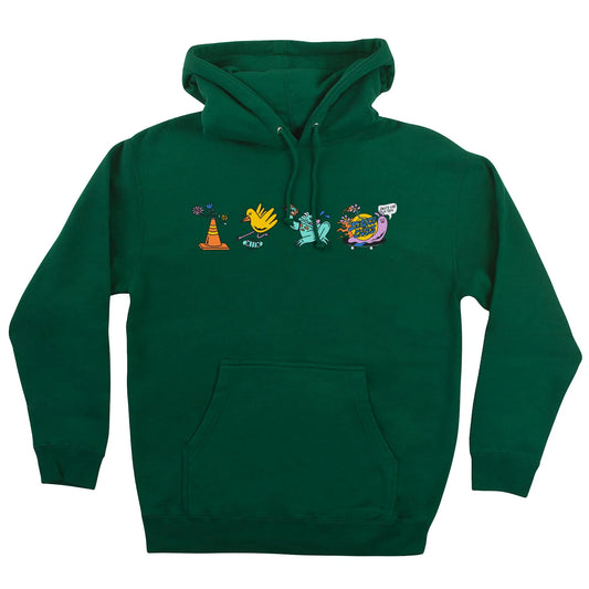 Skate Like A Girl Front P/O Hooded Midweight Sweatshirt Alpine Green